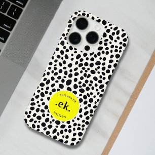 Dalmatische hond Abstract patroongeel monogram iPhone 16 Pro Hoesje