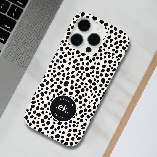 Dalmatische hond Abstract patroonmonogram Case-Mate iPhone Case