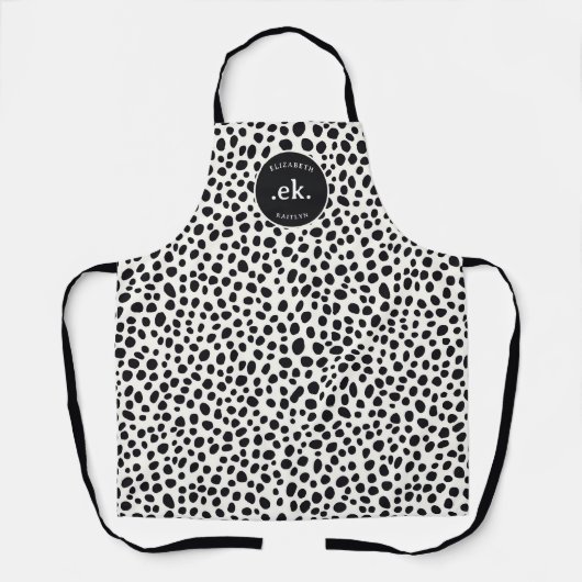 Dalmatische hond Abstract patroonmonogram Schort (Voorkant)