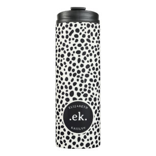 Dalmatische hond Abstract patroonmonogram Thermosbeker
