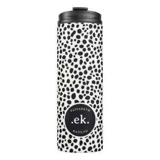Dalmatische hond Abstract patroonmonogram Thermosbeker