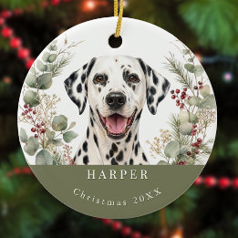 Dalmatische hond afbeelding waterverf Kerstmis Keramisch Ornament