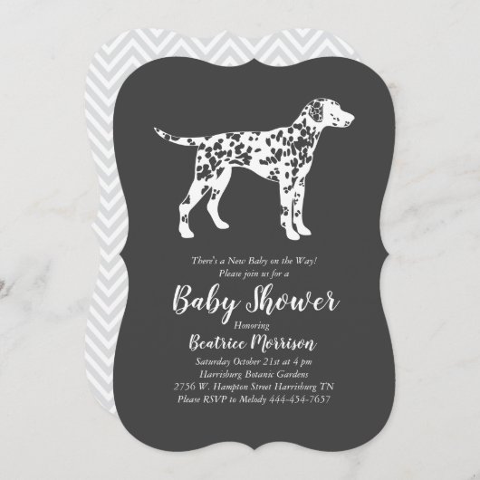 Dalmatische Hond Baby shower Genderneutraal Kaart (Voorkant / Achterkant)