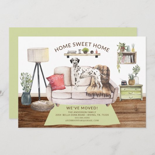 Dalmatische Hond Bewegende Aankondiging (Voorkant / Achterkant)