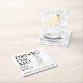 Dalmatische Hond bruiloft Vierkante Kartonnen Onderzetter (Insitu)