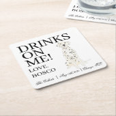 Dalmatische Hond bruiloft Vierkante Kartonnen Onderzetter (Schuin)