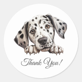 Dalmatische hond dank u ronde sticker