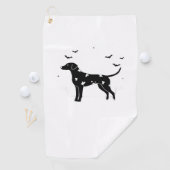 Dalmatische hond - Halloween Moon Silhouette Class Golfhanddoek (Insitu)