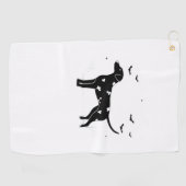 Dalmatische hond - Halloween Moon Silhouette Class Golfhanddoek (Horizontaal)