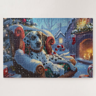 Dalmatische Hond Kerst Festiviteit Legpuzzel