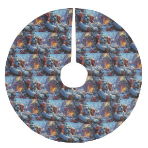 Dalmatische Hond Kerstfeest Kerstboom Rok