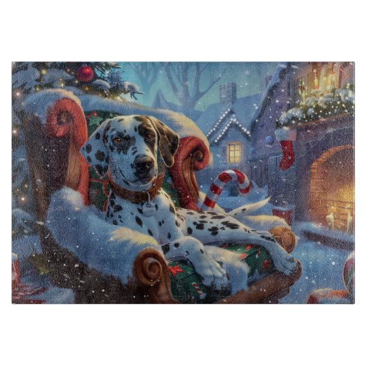 Dalmatische Hond Kerstfeest Snijplank (Voorkant)
