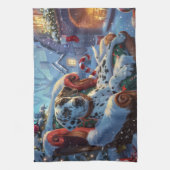 Dalmatische Hond Kerstfeest Theedoek (Verticaal)