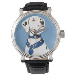 Dalmatische hond met blauwe halsband horloge