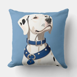 Dalmatische hond met blauwe halsband kussen