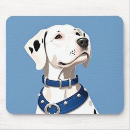 Dalmatische hond met blauwe halsband muismat