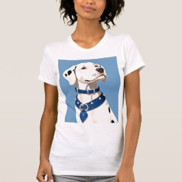 Dalmatische hond met blauwe halsband t-shirt
