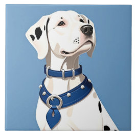 Dalmatische hond met blauwe halsband tegeltje