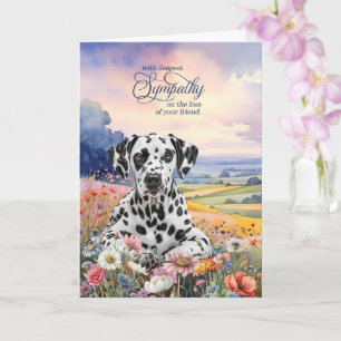 Dalmatische hond met bloemen Kaart troost bij ster