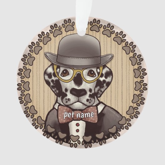 Dalmatische hond met bril Ornament (voorkant)