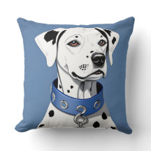 Dalmatische hond met een blauwe halsband
