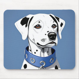 Dalmatische hond met een blauwe halsband muismat