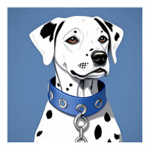 Dalmatische hond met een blauwe halsband