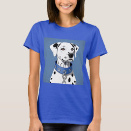 Dalmatische hond met een blauwe halsband t-shirt