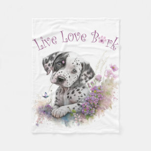 Dalmatische Hond Moeder Bloemstuk Fleece Deken