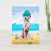 Dalmatische Hond op Strand Kaart (Voorkant)