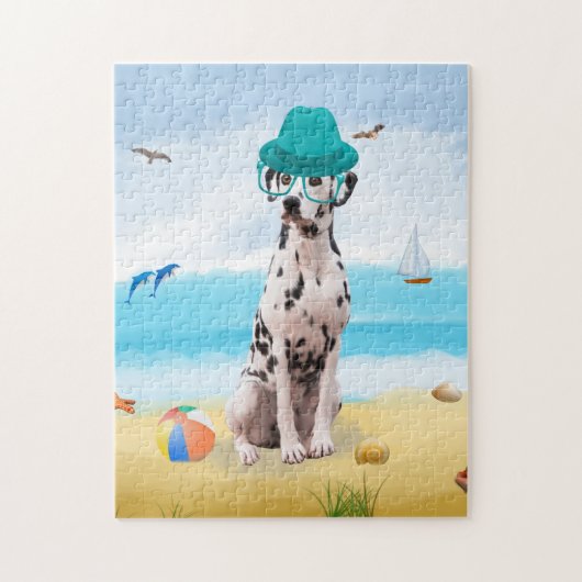 Dalmatische Hond op Strand Legpuzzel (Verticaal)