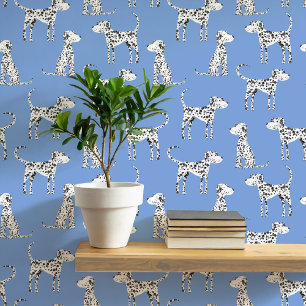 Dalmatische hond patroon blauw behang