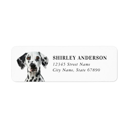 Dalmatische hond retour adreslabels etiket (Voorkant)