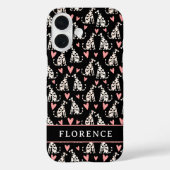 Dalmatische Hond Roze Harten Patroon Naam Case-Mate iPhone Case (Achterkant)
