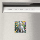 Dalmatische Hond Spring Bloemen Schilderen Magneet (Insitu (Vaatwasser))