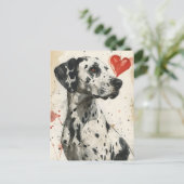 Dalmatische hond  Valentijnsdag Briefkaart (Staand voorkant)