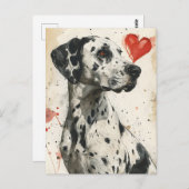 Dalmatische hond  Valentijnsdag Briefkaart (Voorkant / Achterkant)