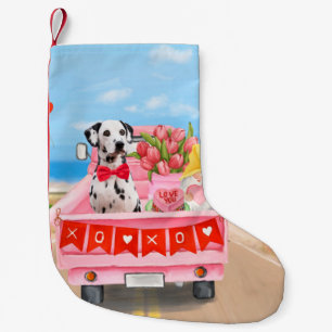 Dalmatische hond Valentijnsdag vrachtwagen harten Kleine Kerstsok