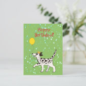 Dalmatische hond wenst een gelukkige verjaardag briefkaart (Staand voorkant)