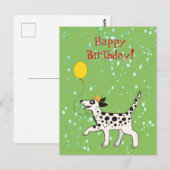 Dalmatische hond wenst een gelukkige verjaardag briefkaart (Voorkant / Achterkant)