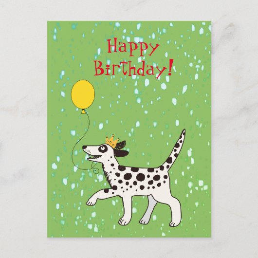 Dalmatische hond wenst een gelukkige verjaardag briefkaart (Voorkant)