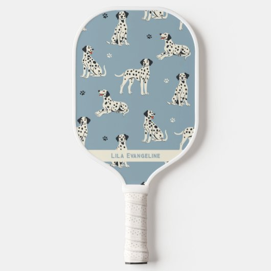 Dalmatische honden houden van aangepaste naam pickleball paddle (Voorkant)