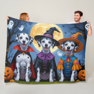 Dalmatische Honden Pompoen Halloween Grappig Fleece Deken