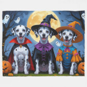 Dalmatische Honden Pompoen Halloween Grappig Fleece Deken (Voorkant (Horizontaal))