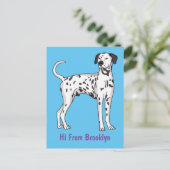 Dalmatische hondencartoon briefkaart (Staand voorkant)