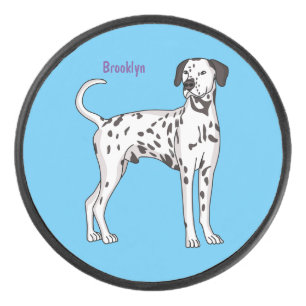 Dalmatische hondencartoon hockey puck