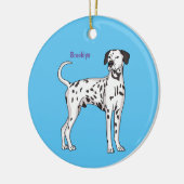 Dalmatische hondencartoon keramisch ornament (Links)