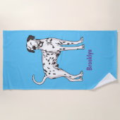 Dalmatische hondencartoon strandlaken (Voorkant)