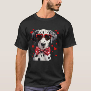 Dalmatische hondenharten zonnebril rode boog Strop T-shirt