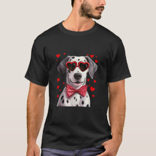 Dalmatische hondenharten zonnebril rode boog Strop T-shirt